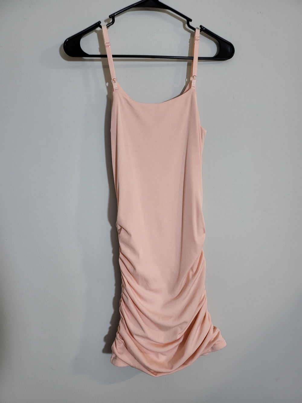 Women's Pink Stretchy Sleeveless Ruched Dress